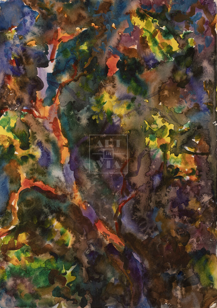 Картина Абстрактный пейзаж купить, бумага, акварель, 30х42 см, Попов А.Б., 2013, арт.05535