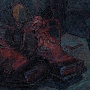Фрагмент 2 из 3. Натюрморт с красными ботинками купить картину Попова А.