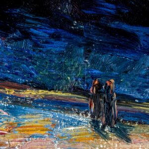 Фрагмент 2 из 3. Пейзаж. Зажглись фонари купить картину Попова А.