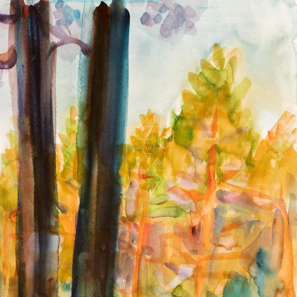 Фрагмент 3 из 3. Пейзаж. Сосны на берегу реки купить картину Попова А.