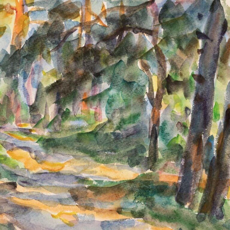 Фрагмент картины 1/3. Пейзаж. Тени в лесу