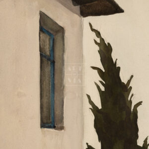 Фрагмент картины 3/3. Пейзаж. Одинокий кипарис